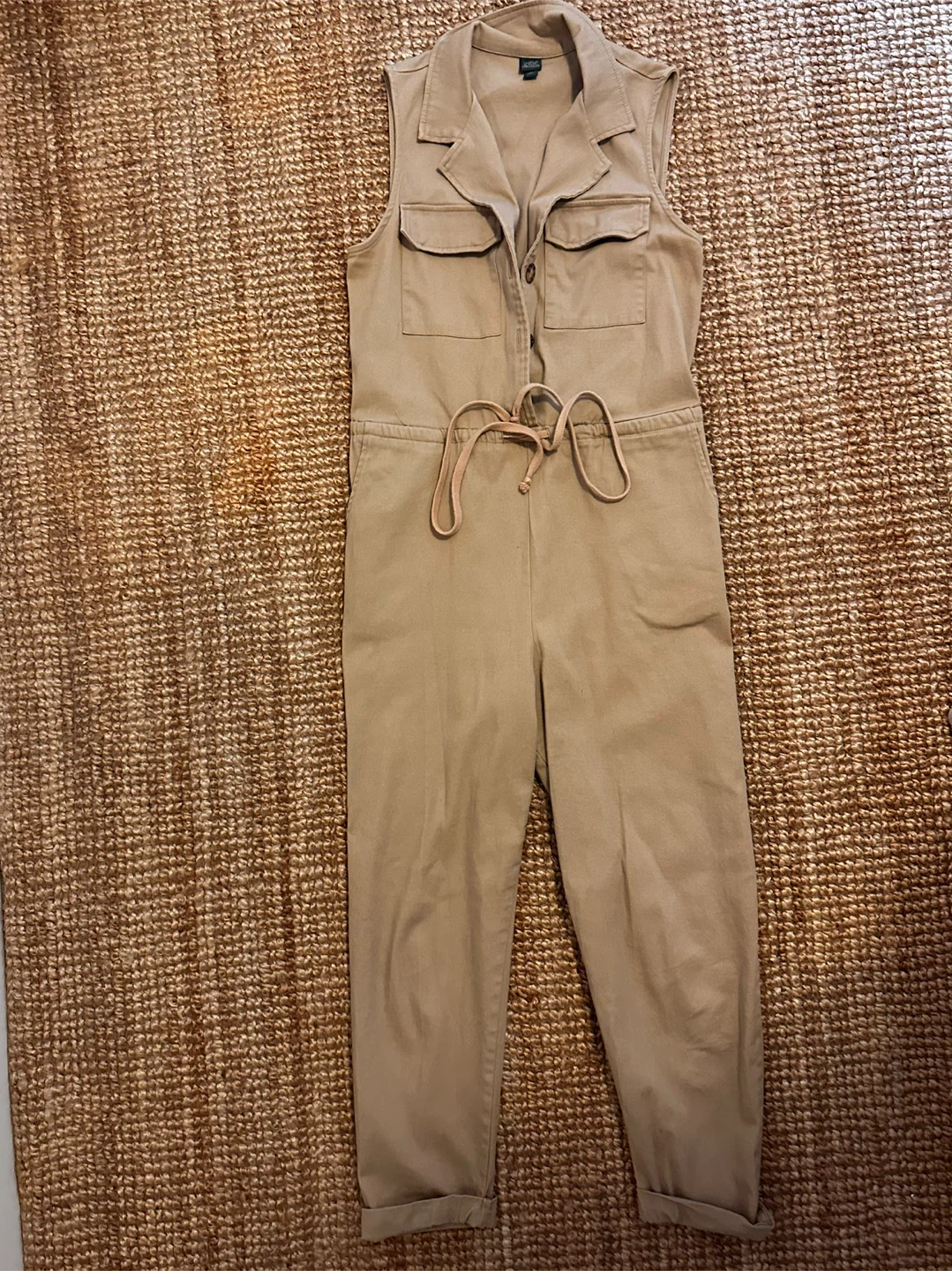 Wild Fable Tan Sleeveless Utility Jumpsuit