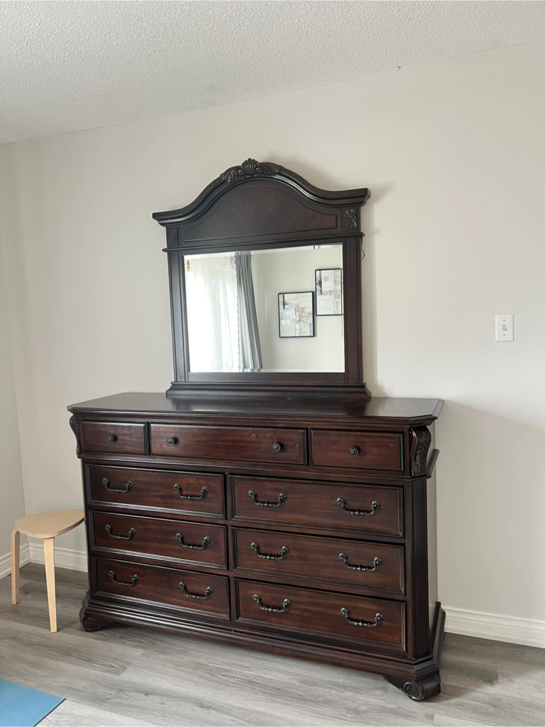 Dark Wood Dresser with Mirror FREE