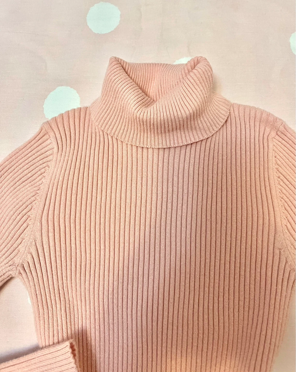 Pink Ribbed Turtleneck Sweatshirt - photo 3
