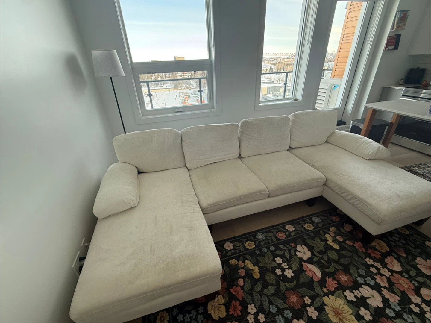 Homall White Sectional Sofa - photo 2