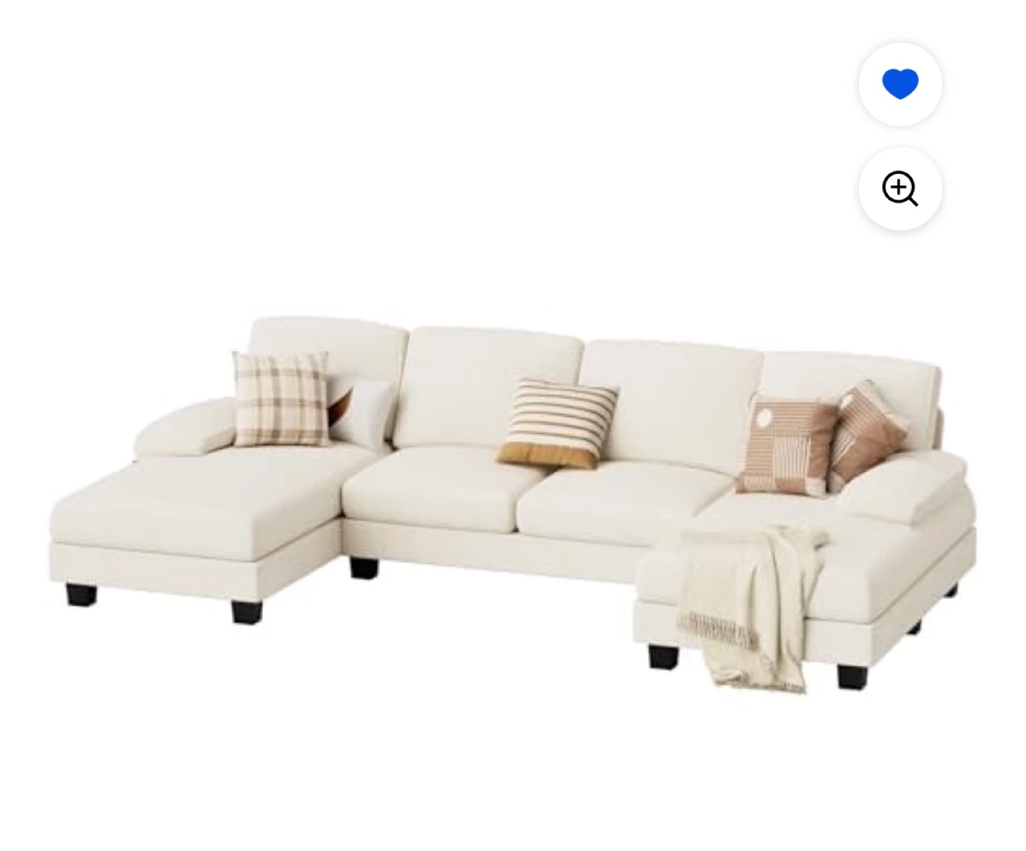 Homall White Sectional Sofa