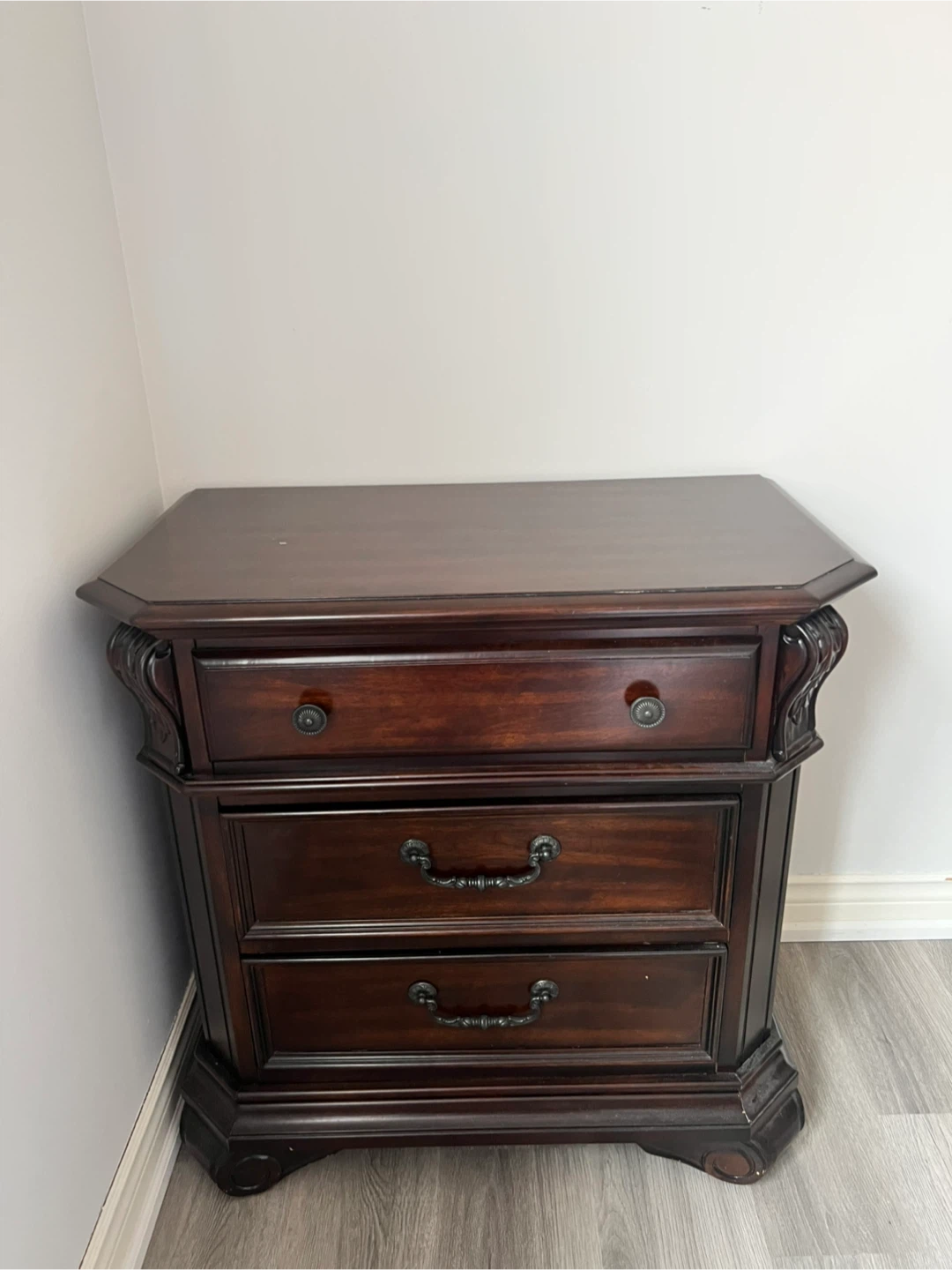 2 Dark Wood Nightstands - photo 2