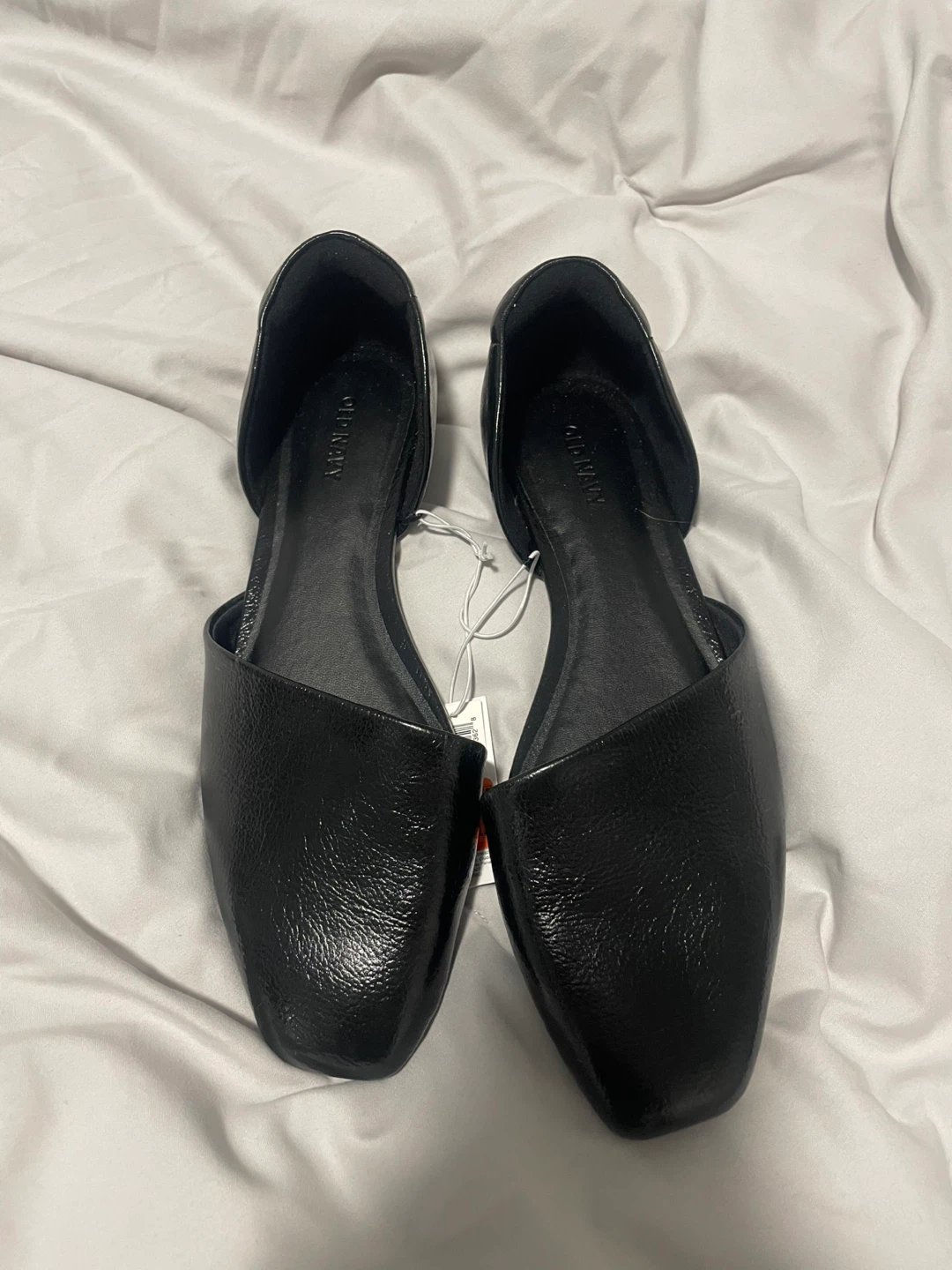Old Navy Black Faux Leather D'Orsay Flats - Size 8