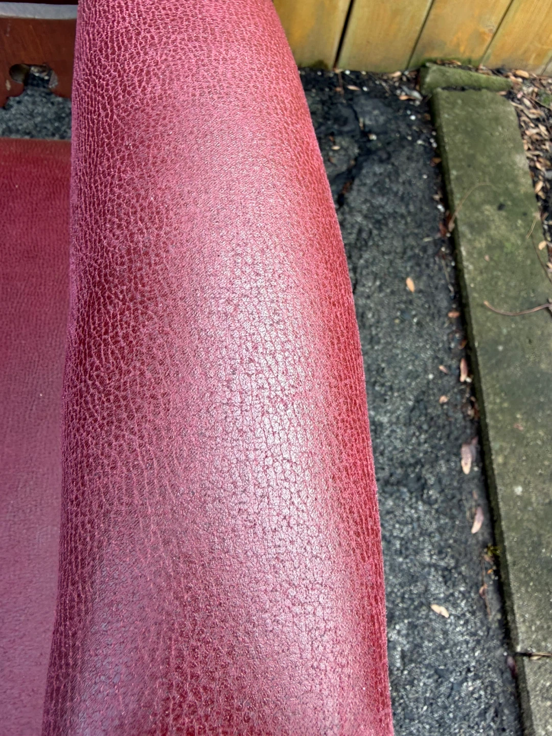Antique Ornate Carved Wood & Red Leather Armchair - photo 3