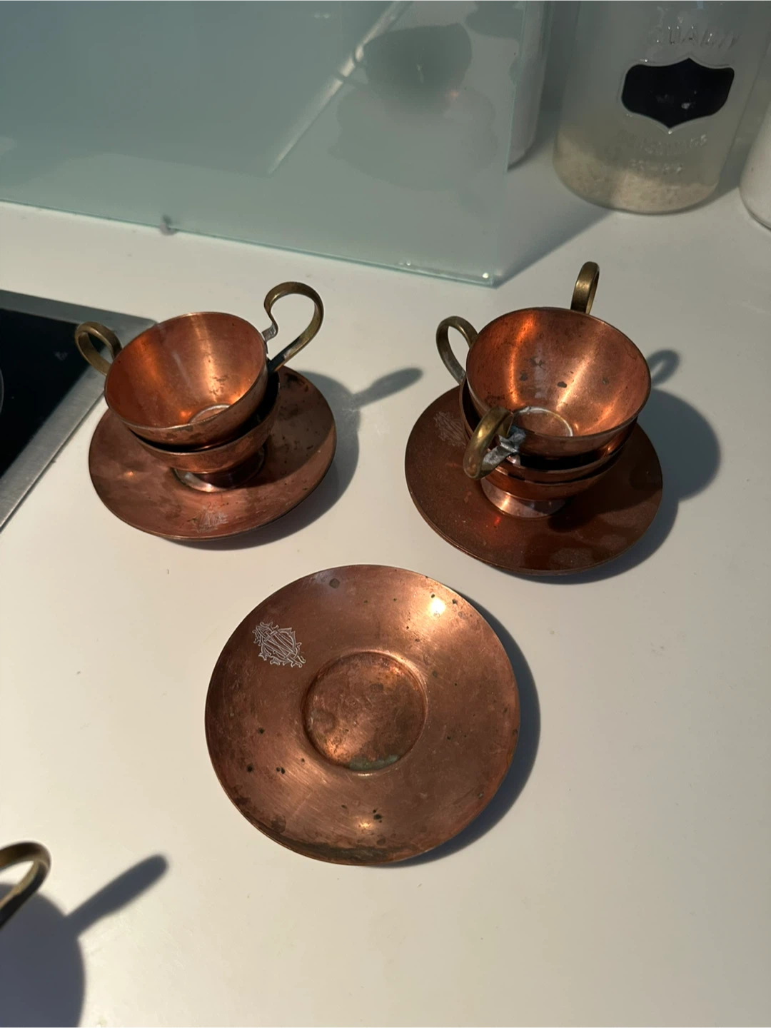 Set of 6 Copper Cups and Saucers - photo 3