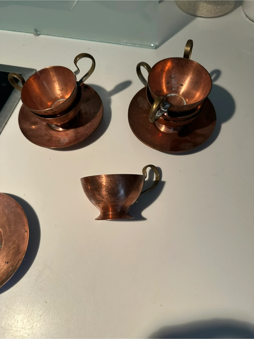 Set of 6 Copper Cups and Saucers - photo 4