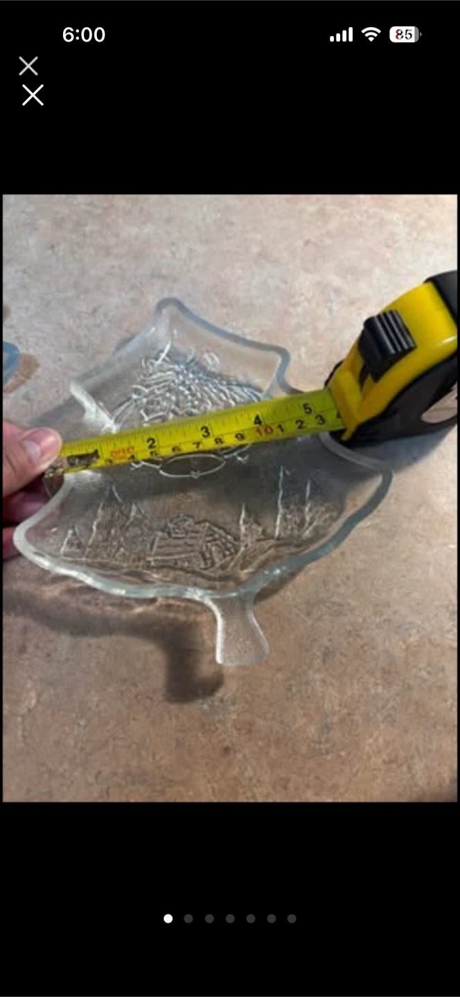 Set of 4 Clear Glass Dishes with nice shapes and patterns - photo 3