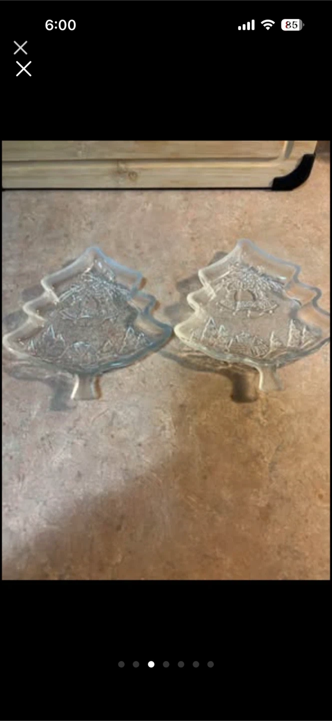 Set of 4 Clear Glass Dishes with nice shapes and patterns