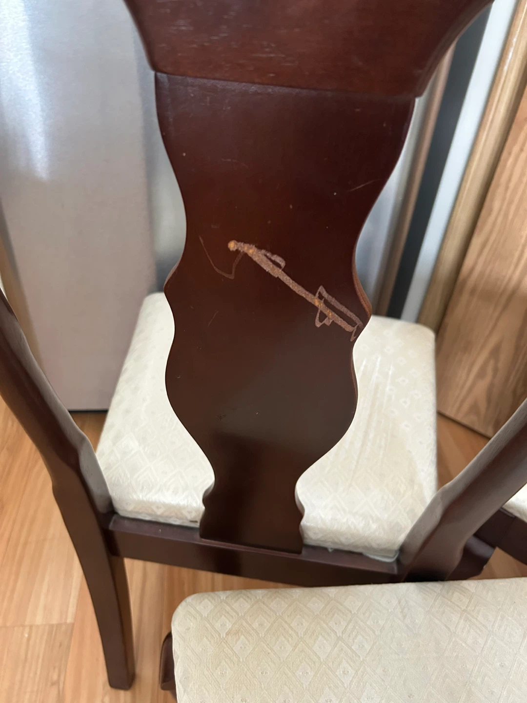 Wooden Dining Chair with Upholstered Seat - photo 4