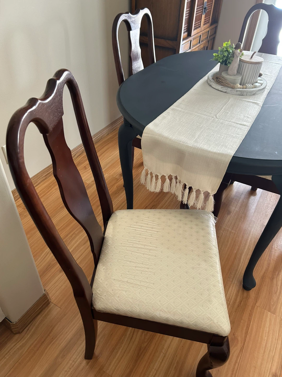 Wooden Dining Chair with Upholstered Seat