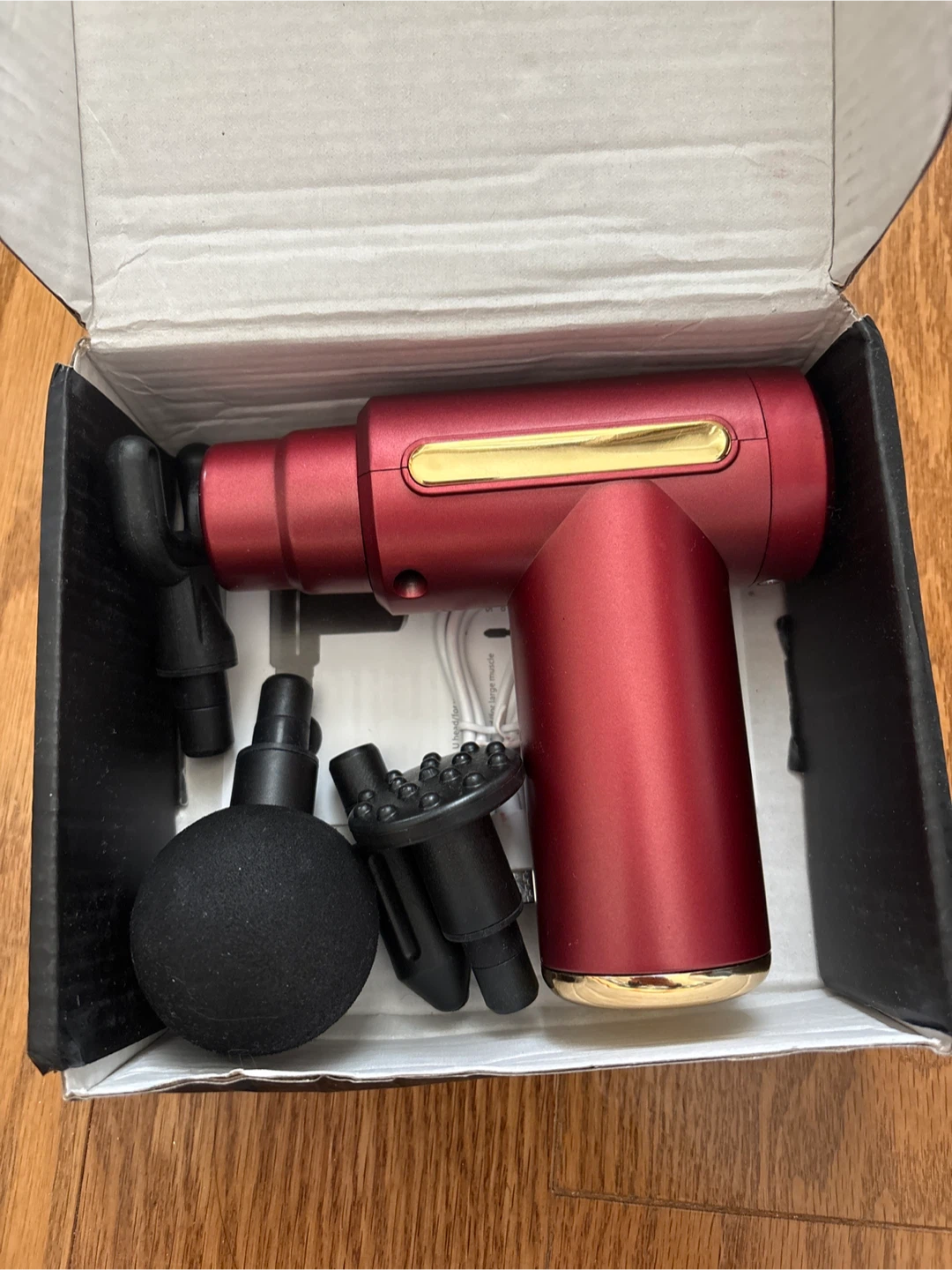 Red Massage Gun with Attachments