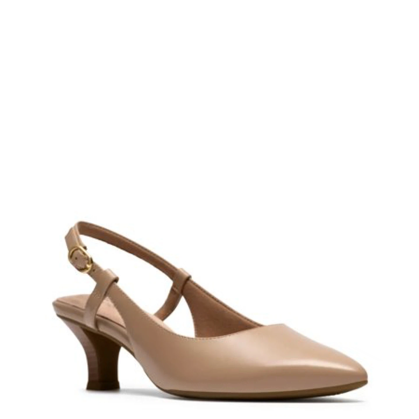 Clarks Collection Women's Slingback Heels - Beige Leather