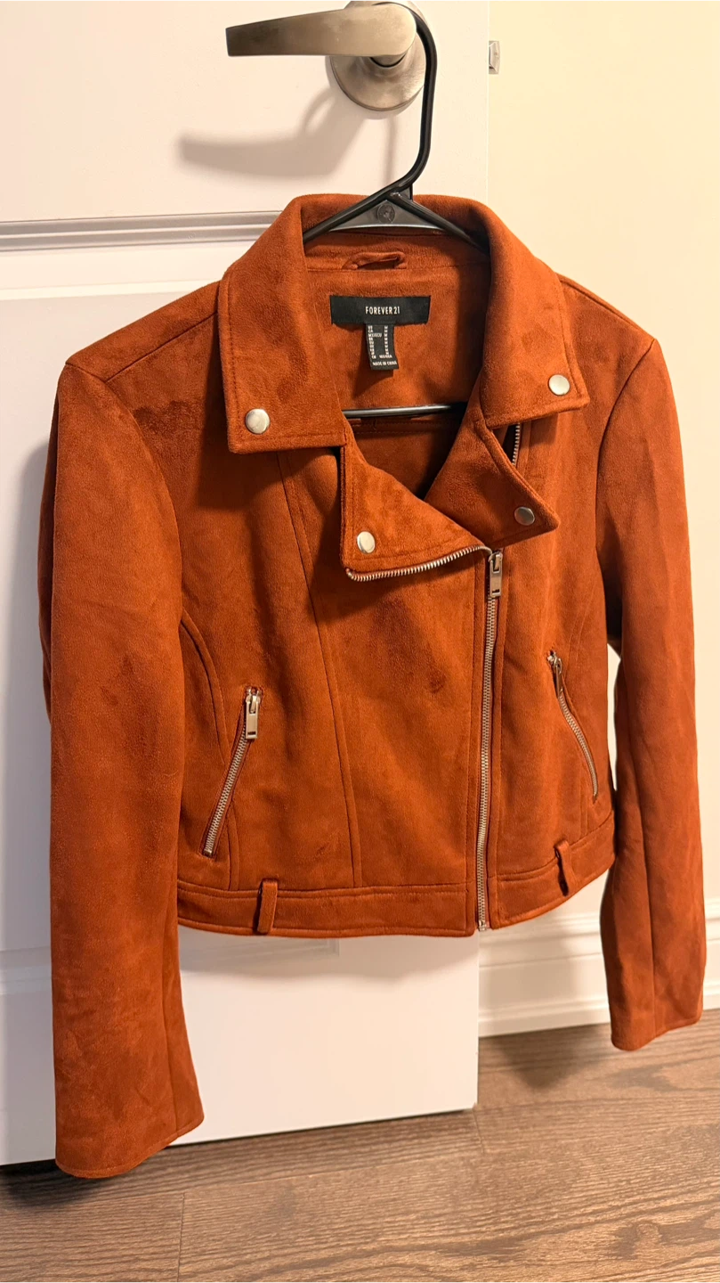 Forever 21 Faux Suede Moto Jacket - Size M