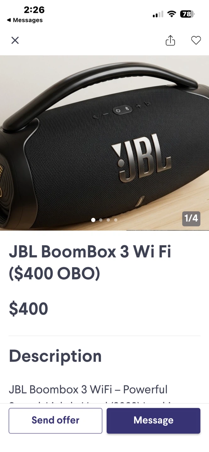 JBL BoomBox 3 Wi-Fi Portable Bluetooth Speaker