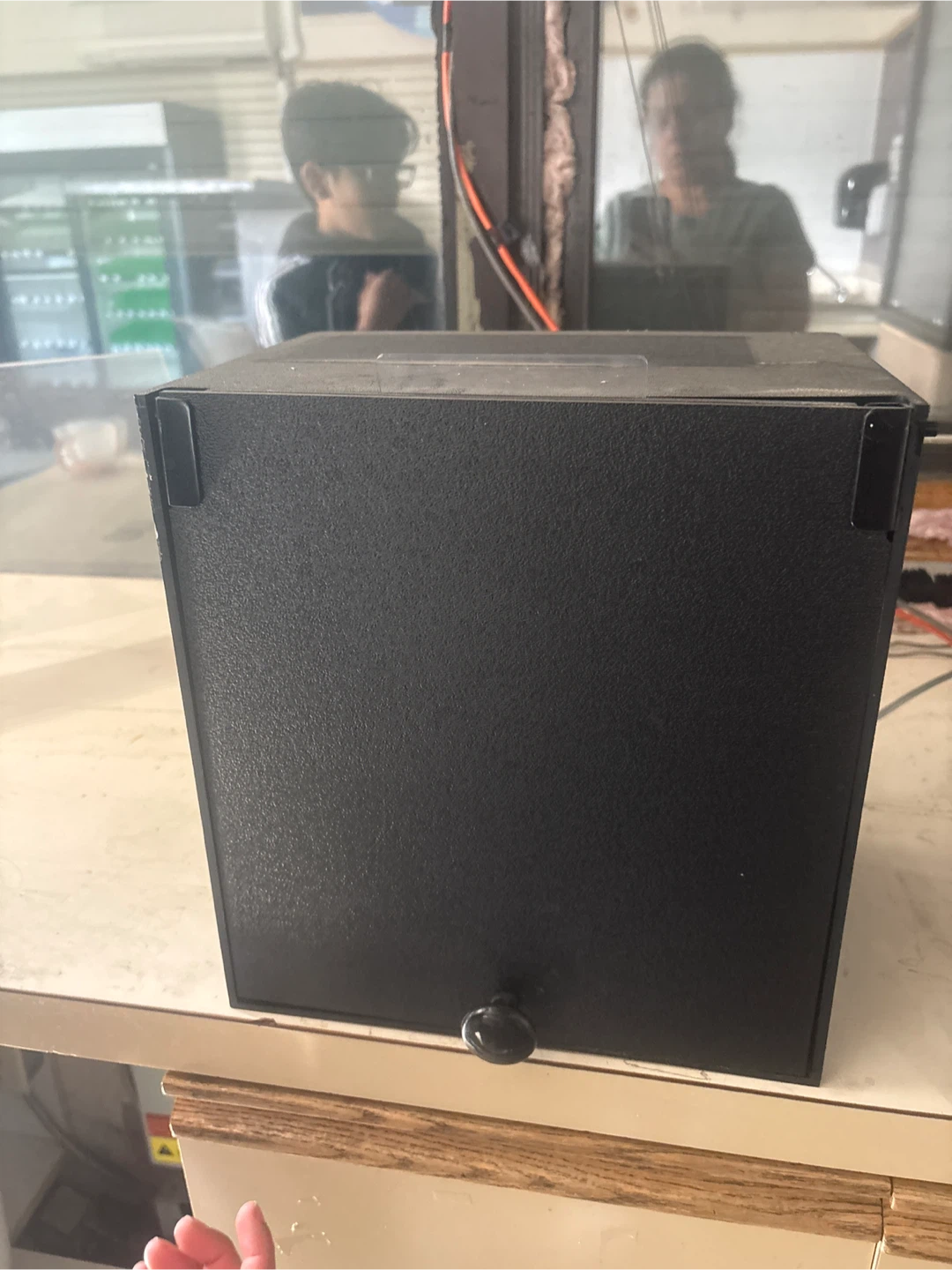 Black Tobacco Display Case with Multiple Shelves
