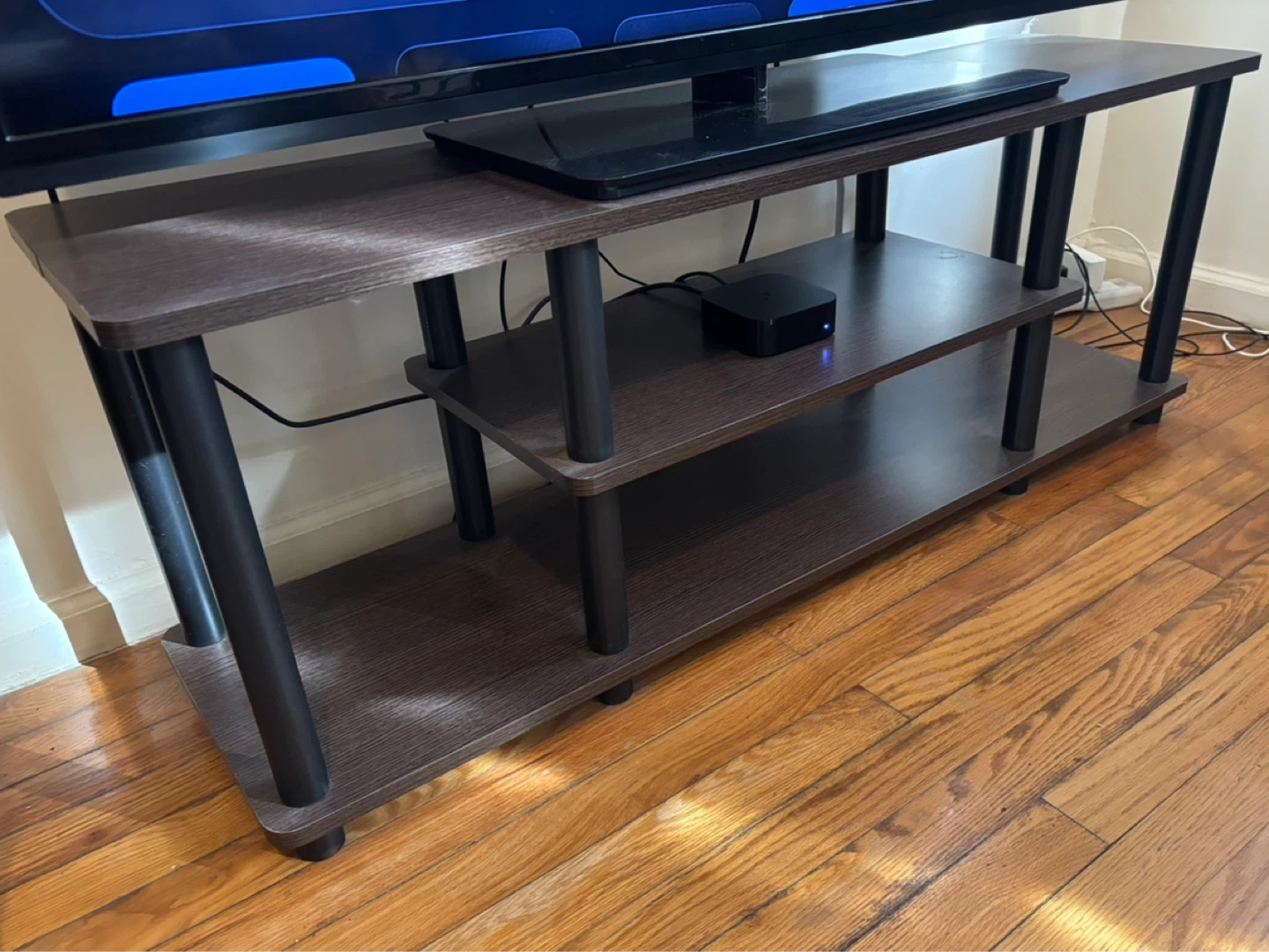 Dark Wood Finish TV Stand