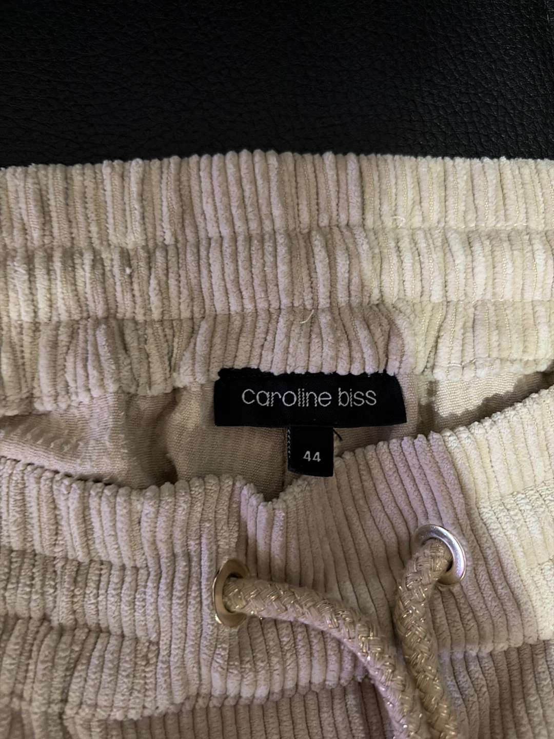 Caroline Biss Corduroy Wide-Leg Pants Beige Size 44 - photo 2