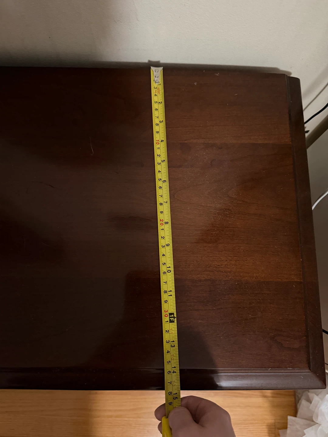 Dark Brown Wooden Nightstand with Drawer( Vintage) - photo 4