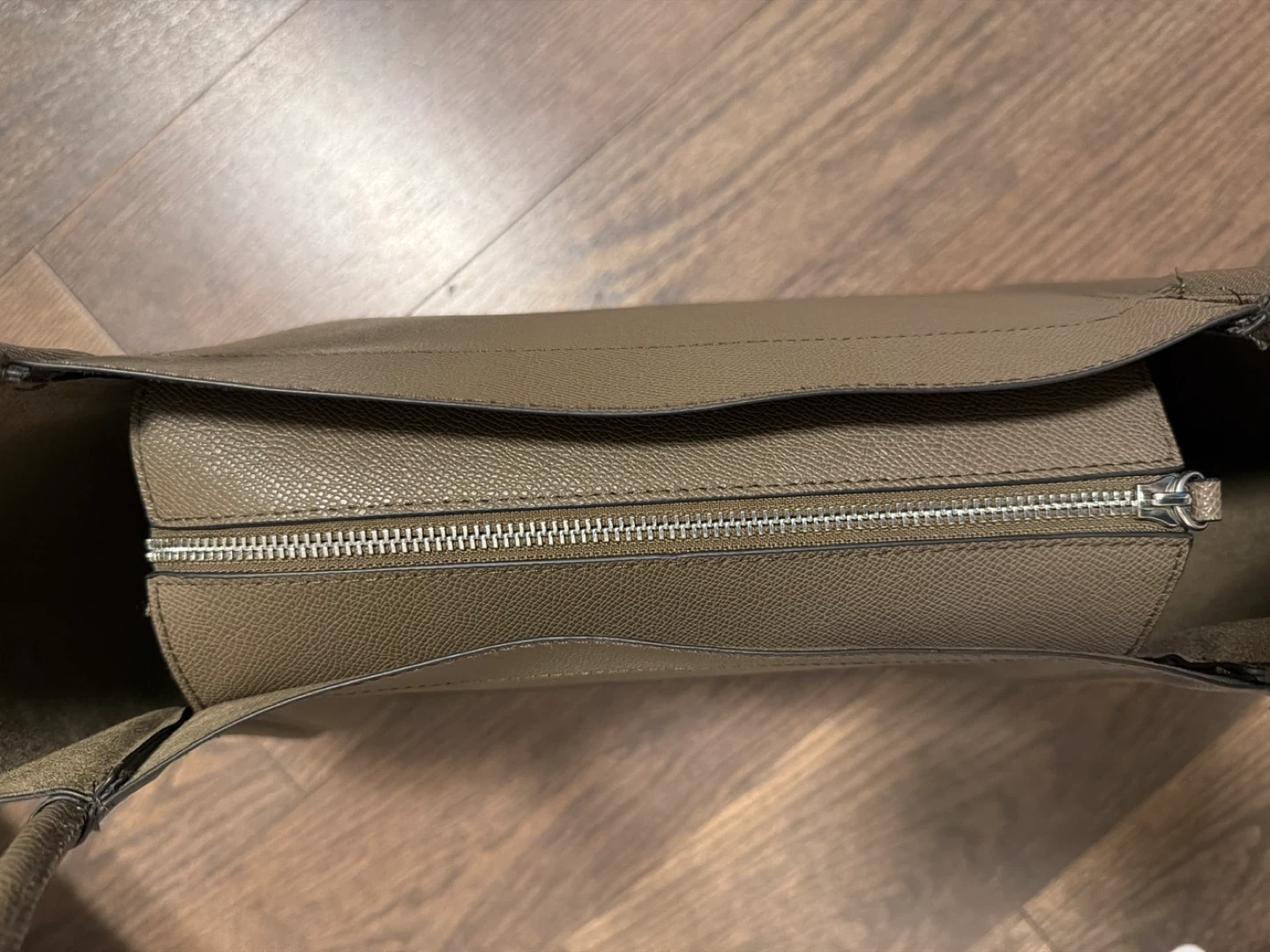 Grey Leather Tote Bag - photo 2