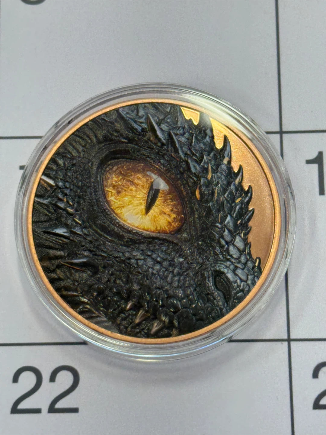 5 oz Copper 3D Dragon and Eye Collectible Coin - photo 2