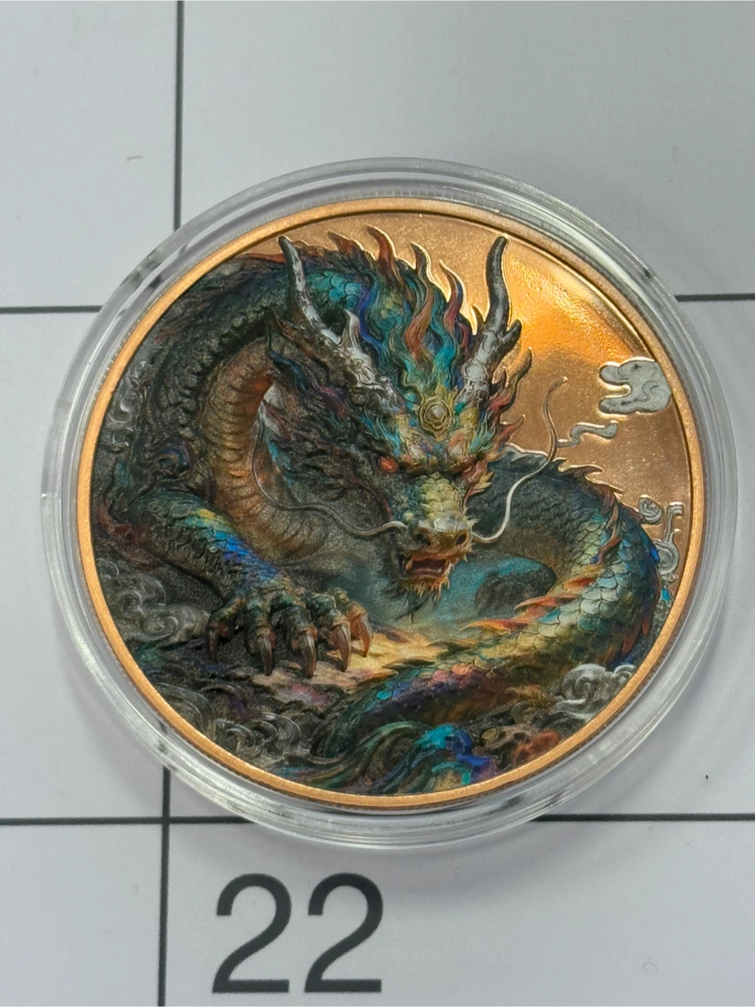 5 oz Copper 3D Dragon and Eye Collectible Coin