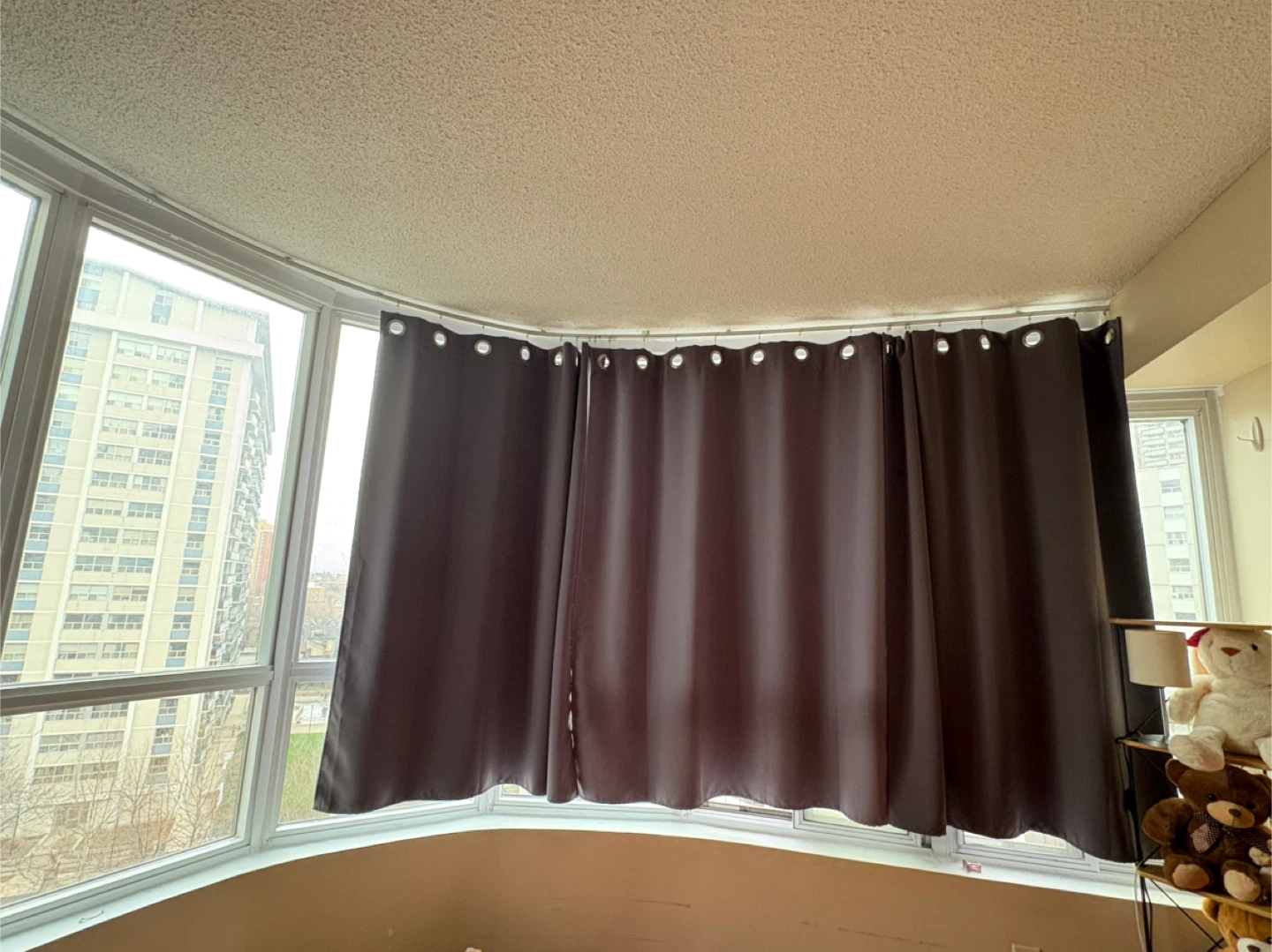 3 Blackout Dark Grey Grommet Top Curtains