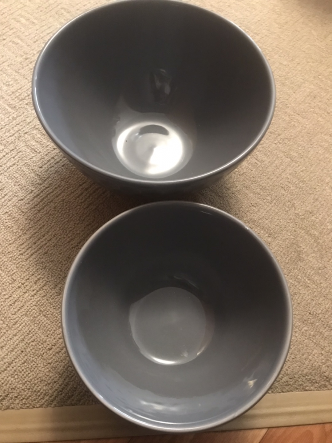 Set of 2 Grey Honeycomb Design Ceramic Bowls