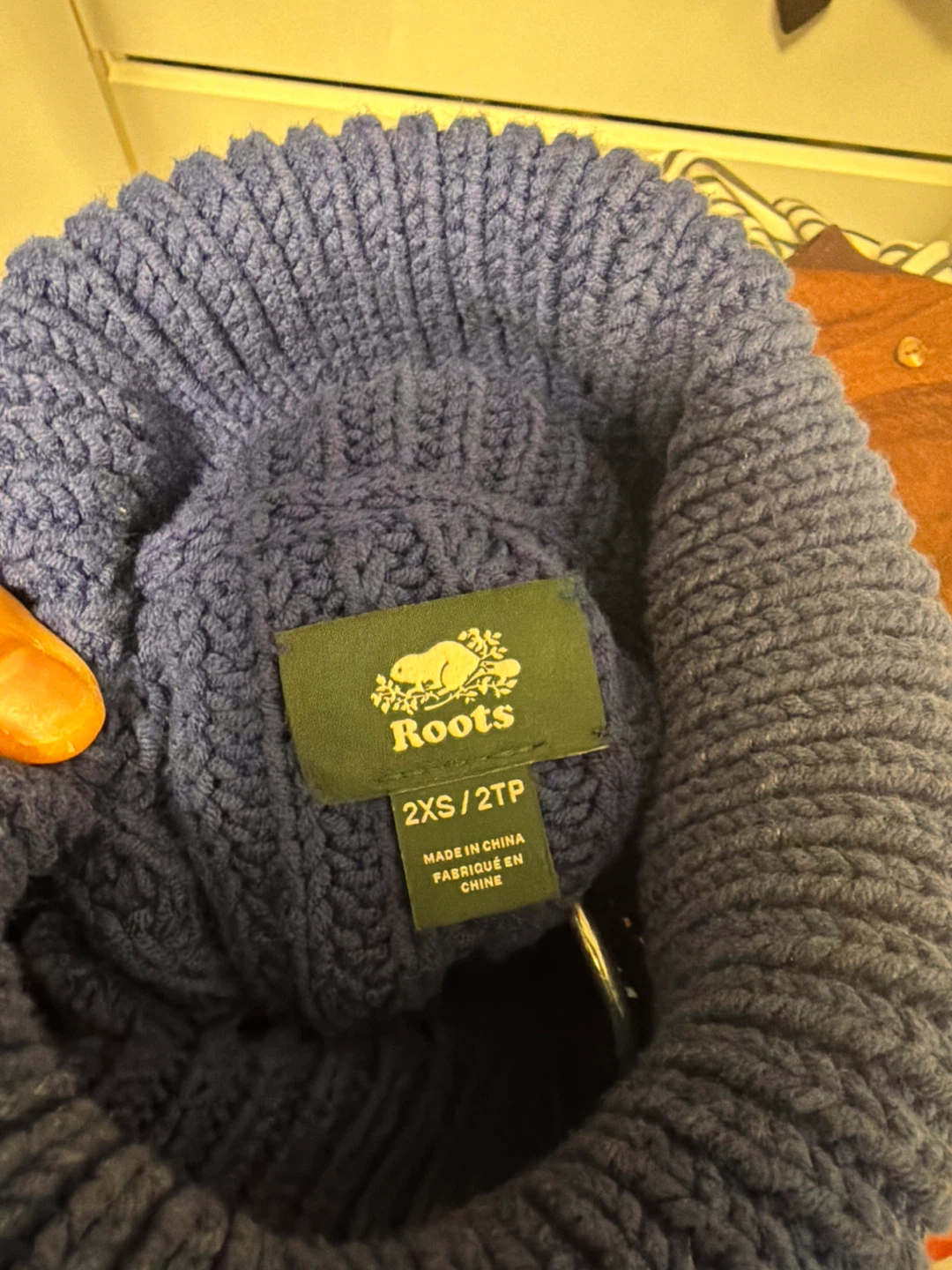 Roots Blue Knit Turtleneck Sweater - 2XS - photo 2