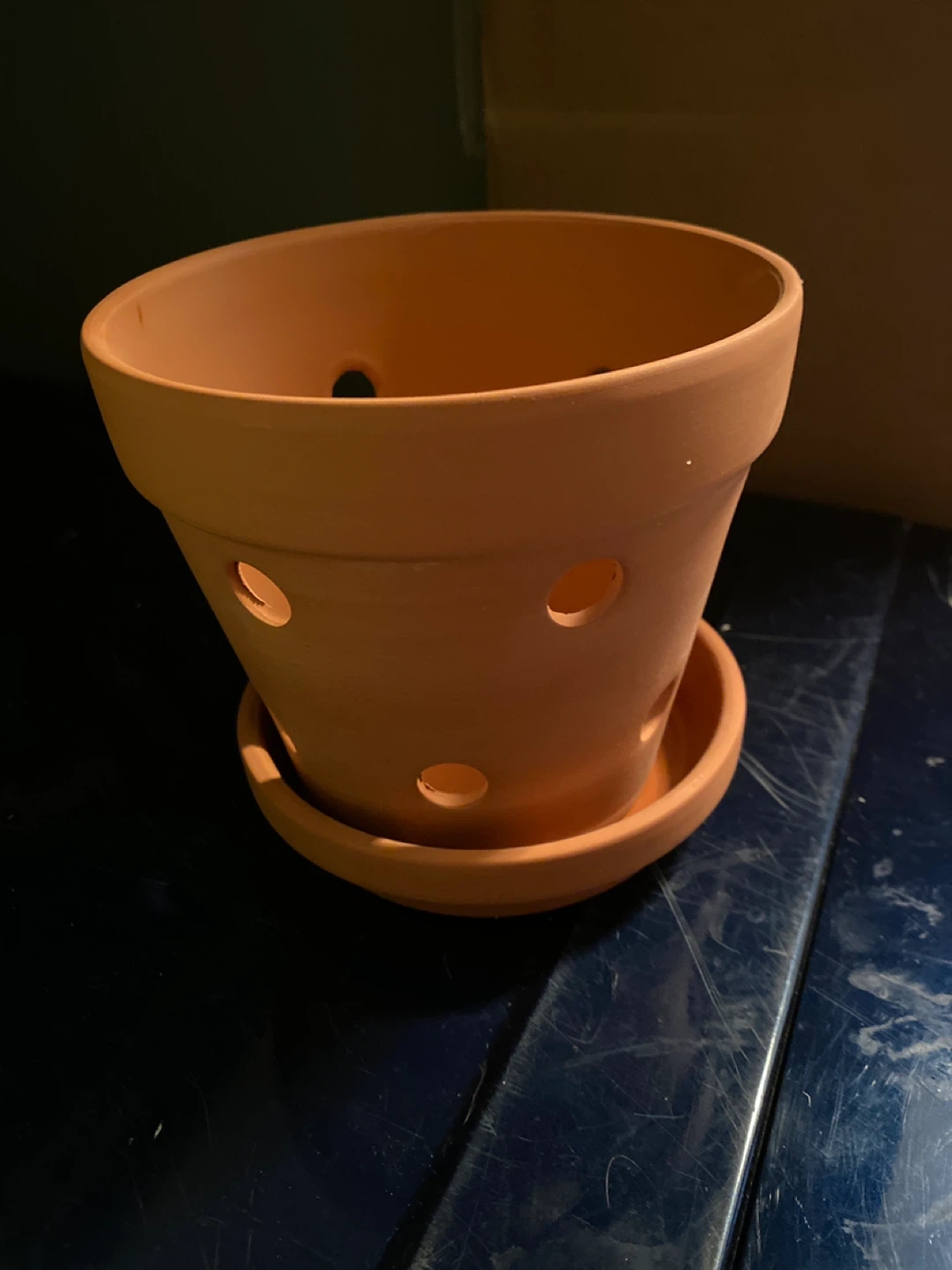 Terracotta Orchid Pot with Saucer