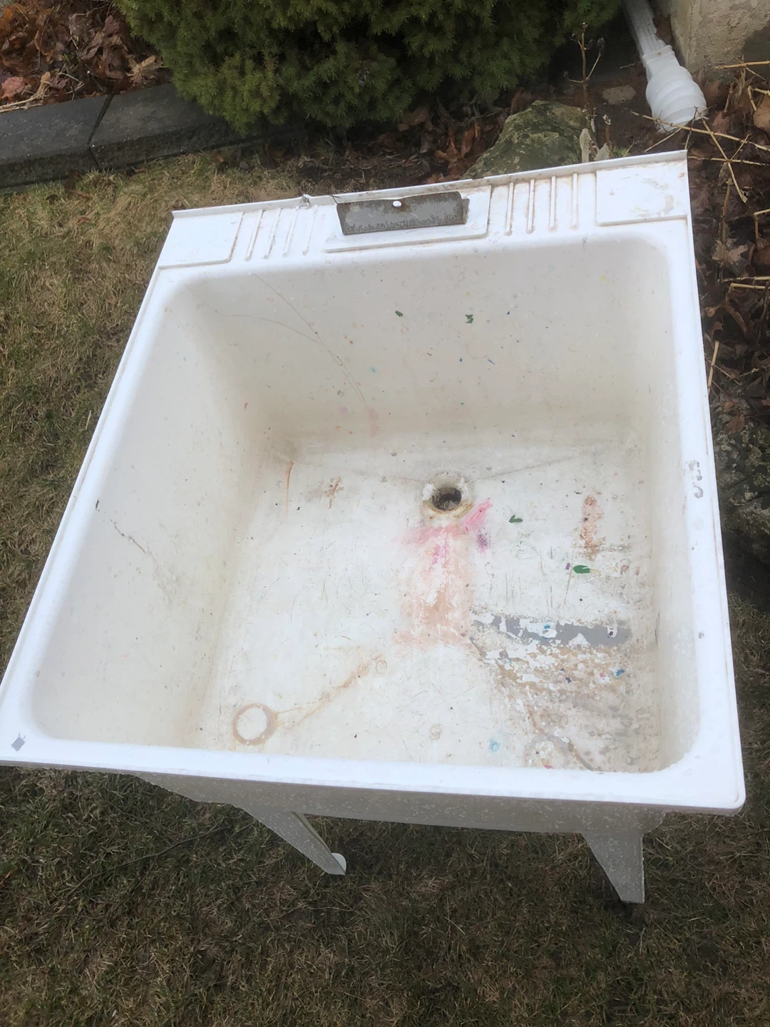 White Utility Sink with Stand - photo 3