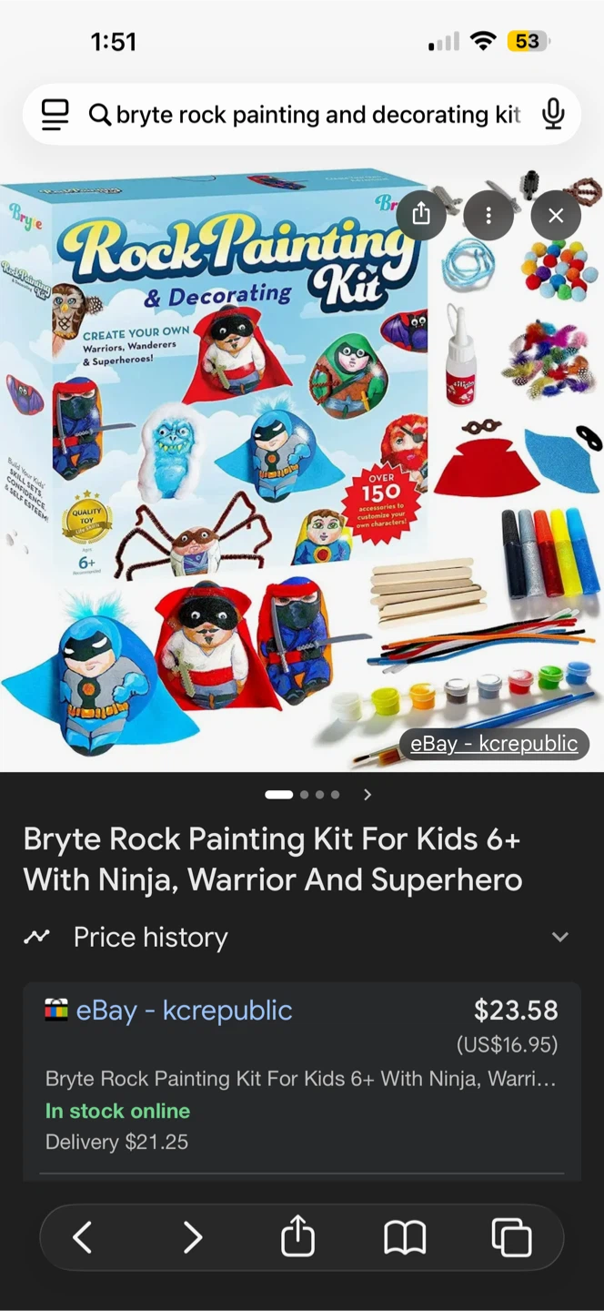 Bryte Rock Painting & Decorating Kit For Kids 6+ - photo 3