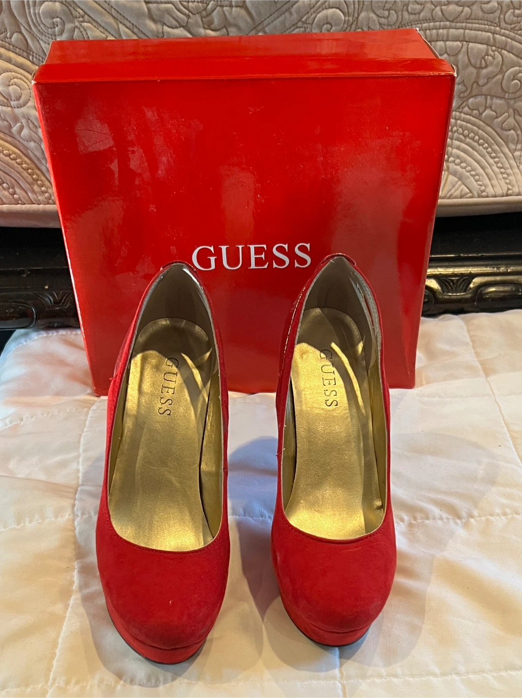 Guess Red Suede High Heel Pumps 5.5