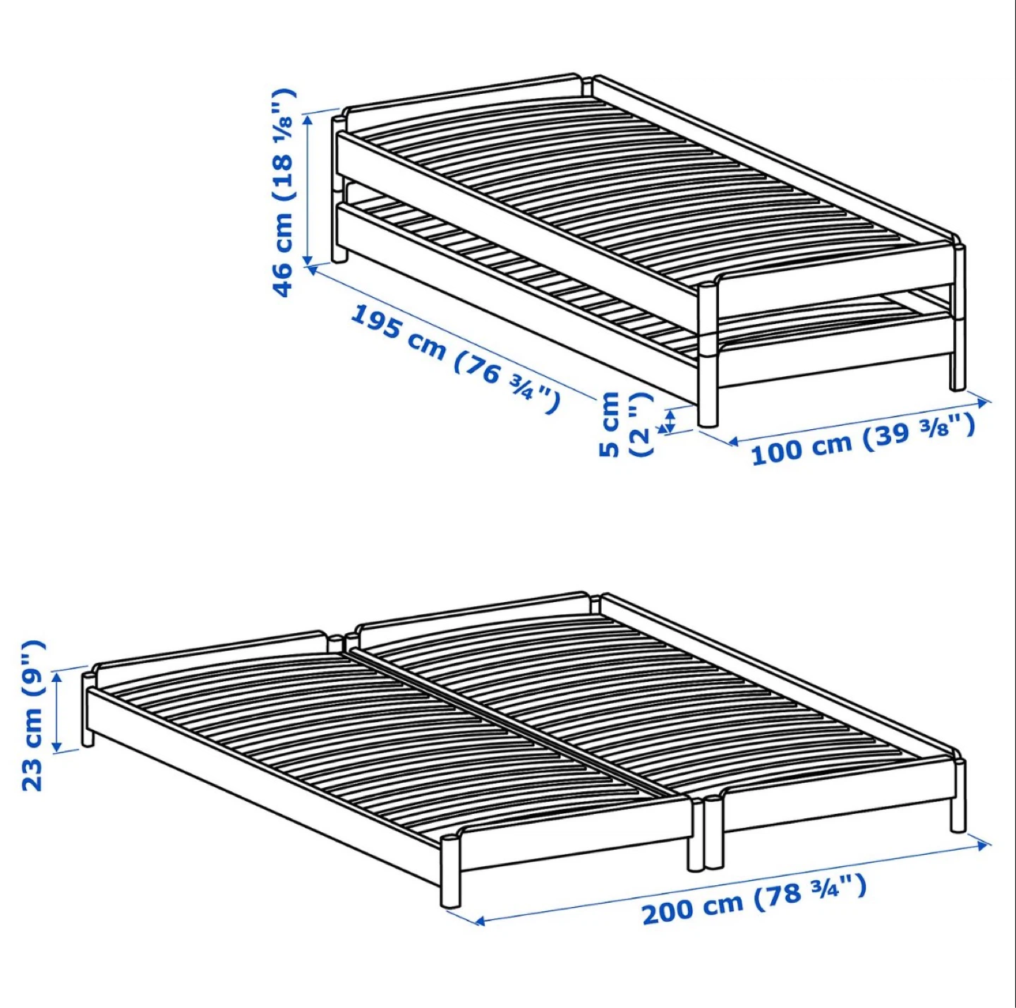 IKEA: UTÅKER - Stackable Bed with 5 Inch Gel Foam Mattress - photo 2