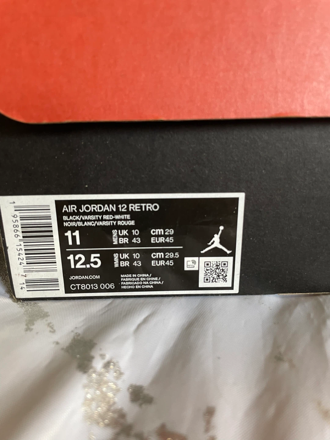 Air Jordan 12 Retro Black/Varsity Red-White - photo 5