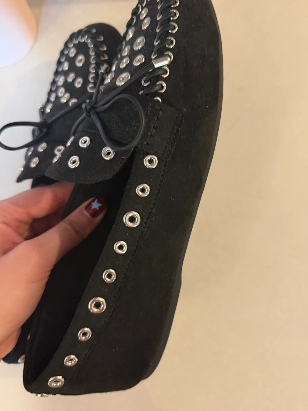 Black H&M Loafers with Grommets Size 8 - photo 4