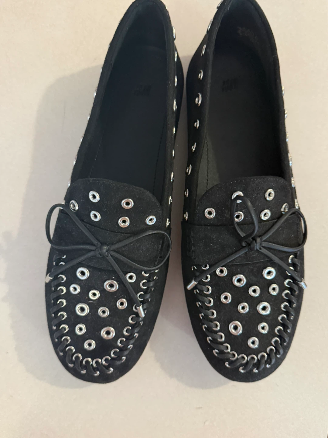 Black H&M Loafers with Grommets Size 8
