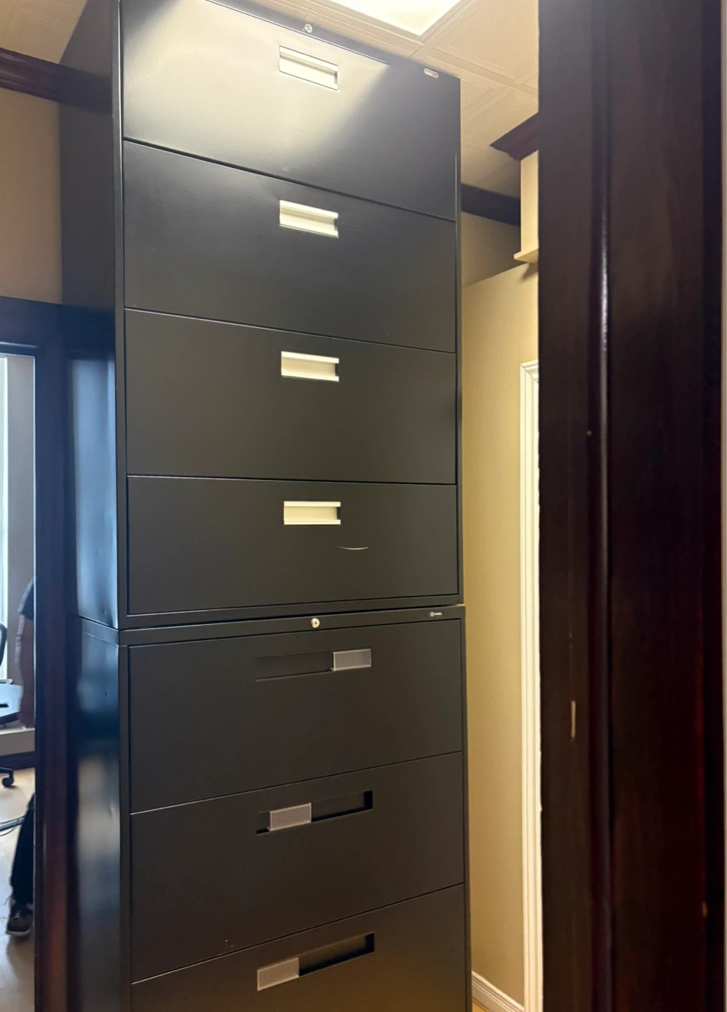 Stackable Black Filing Cabinets (7 Drawers Total) - photo 2