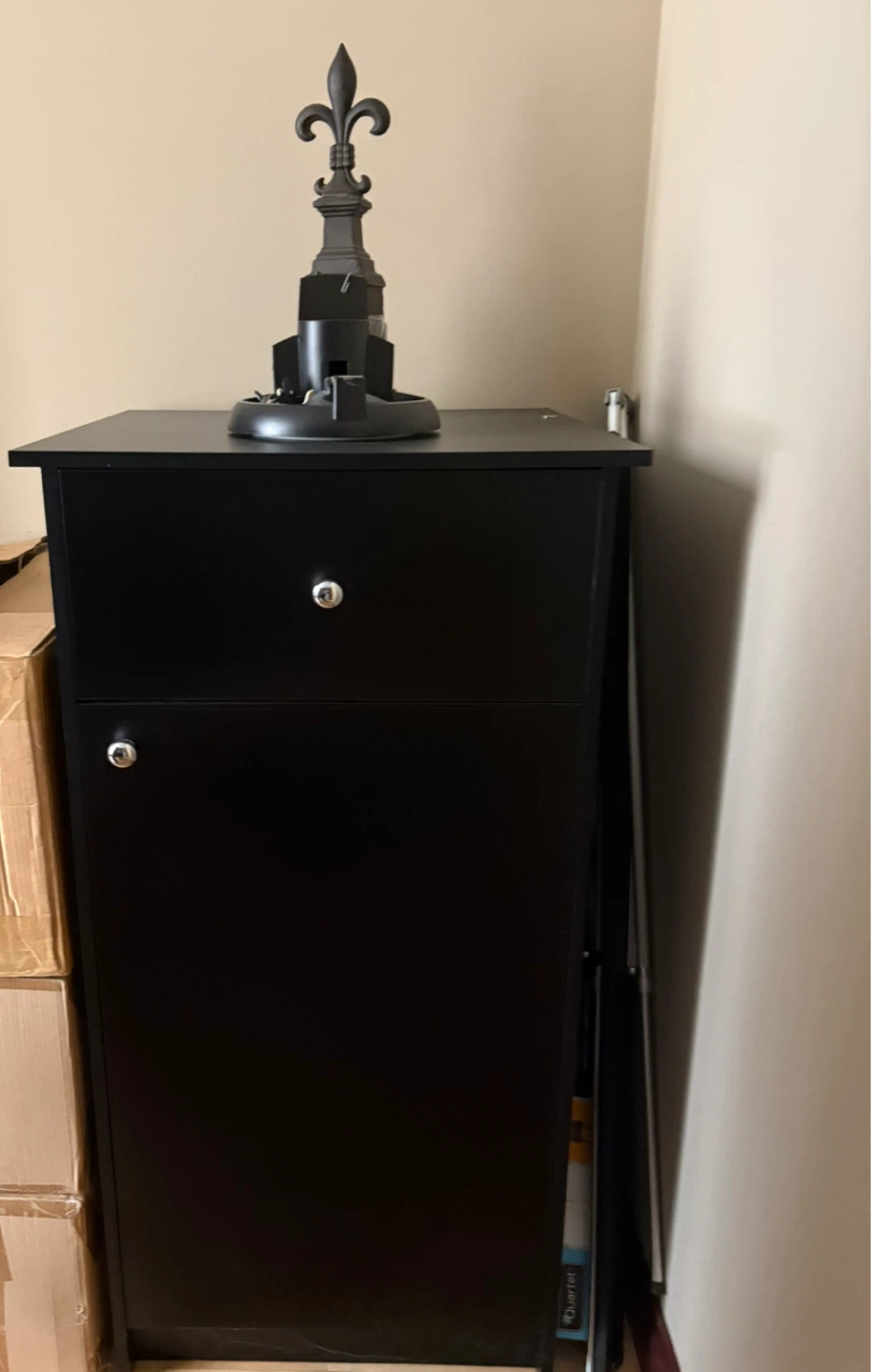 Black filing cabinet