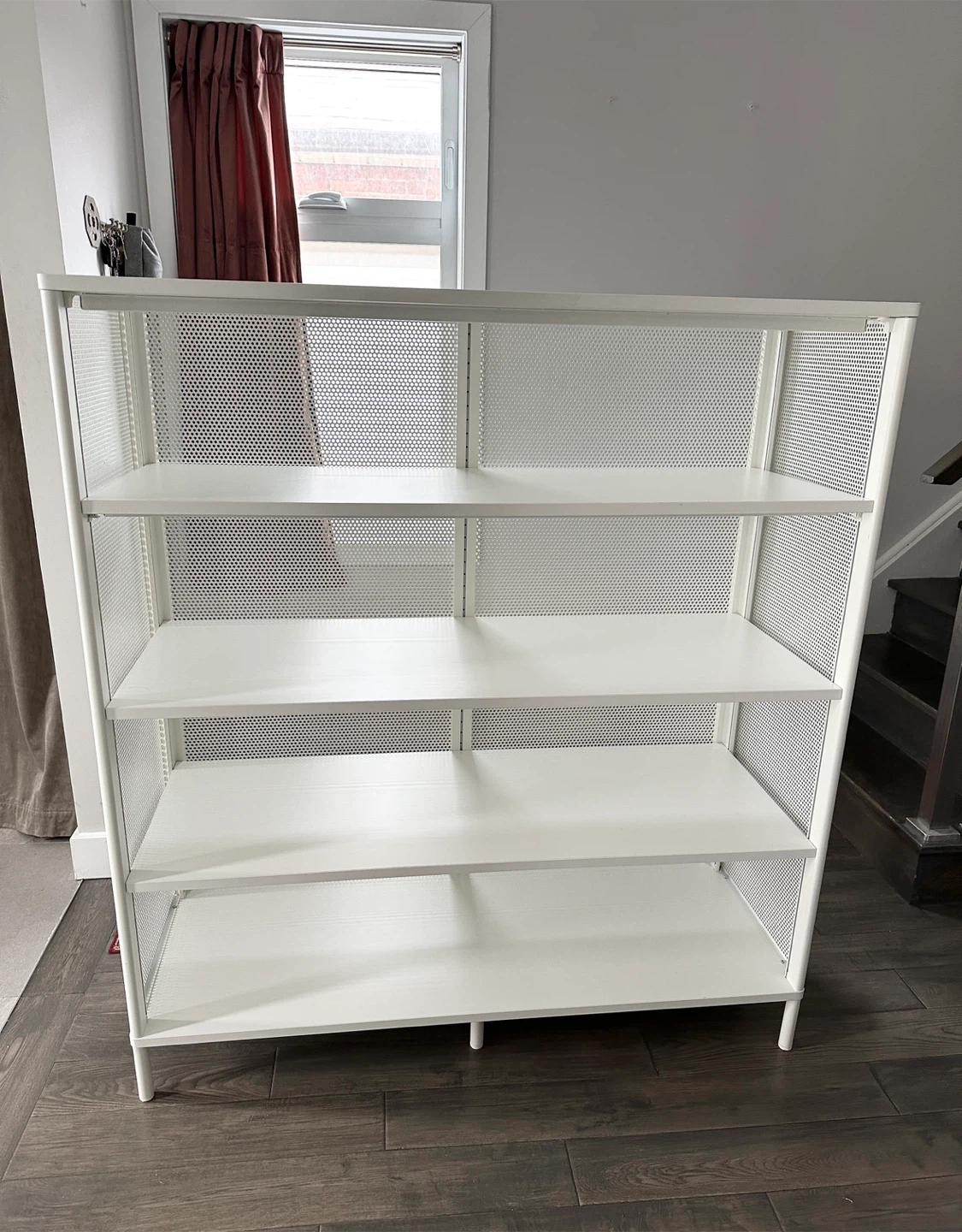Ikea White Metal 4-Shelf Bookcase/Shelving Unit