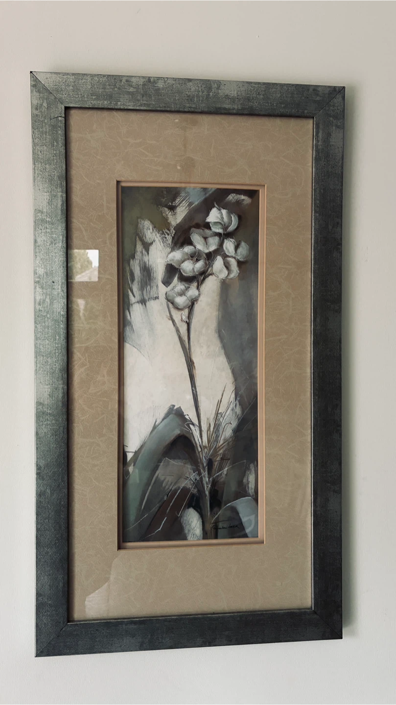 Gorgeous 31” x 17” silver framed picture