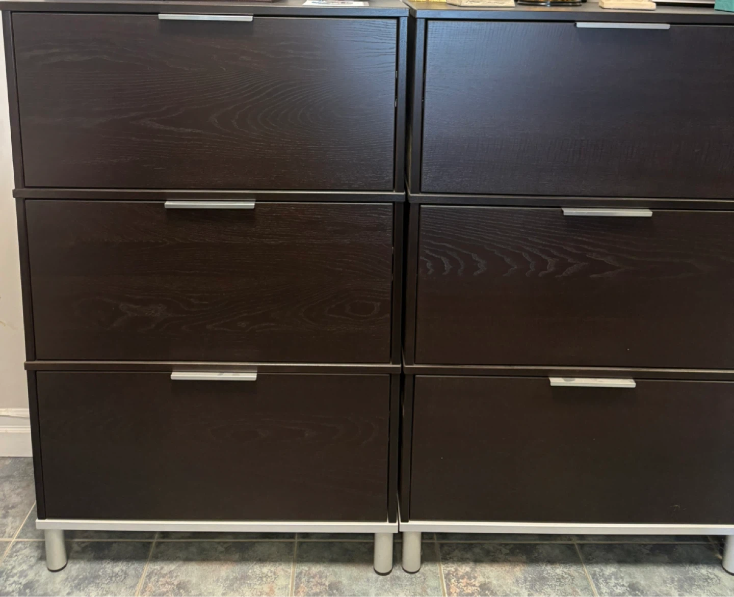 Dark Brown 6-Drawer Shoe Cabinet