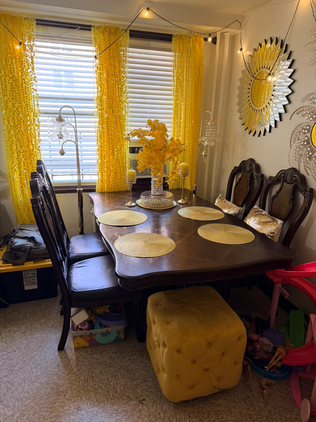 Wooden Dining Table with Chairs