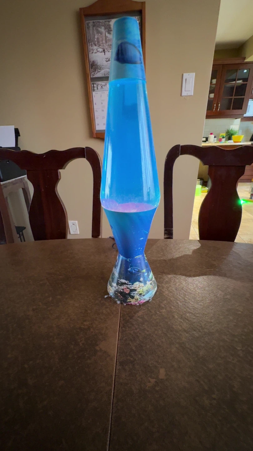 Blue Lava Lamp with Underwater Scene