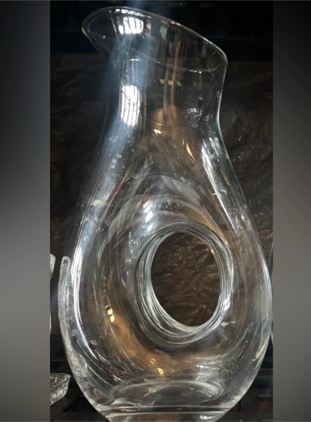 Clear Glass Vase with Unique Design - 2 available