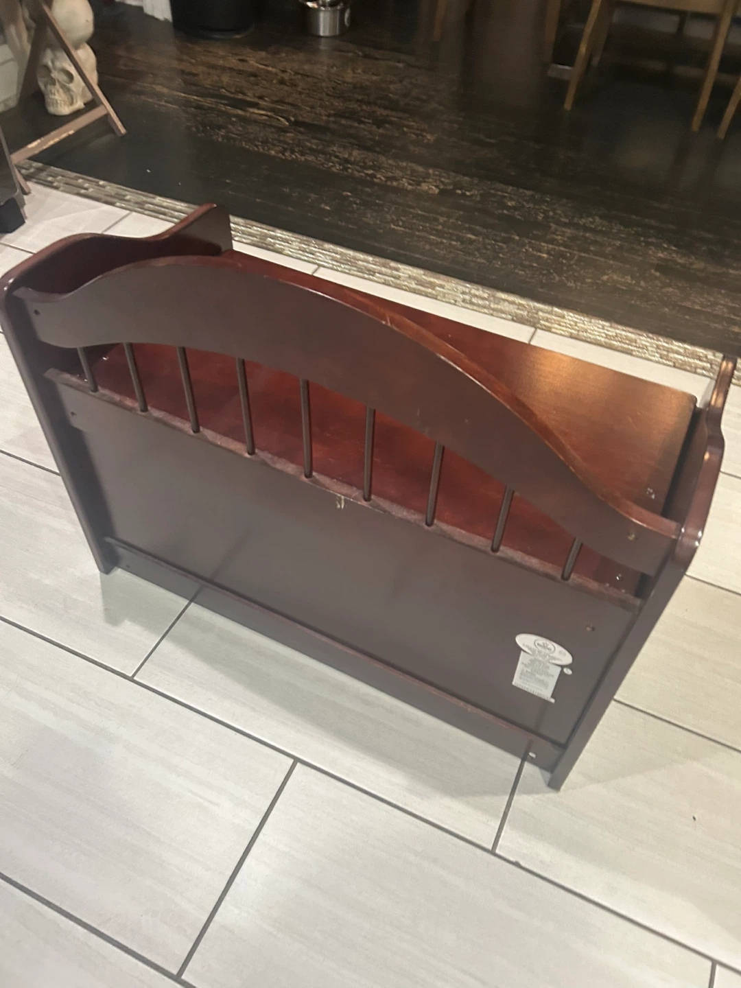 Kids Toy Storage Chest Bench - Dark Brown Wood - photo 3