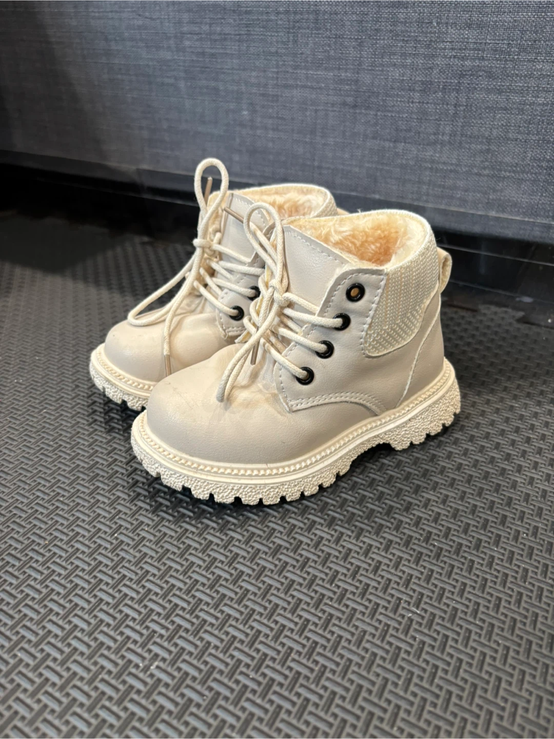 Baby Cream Fur Lined Winter Boots