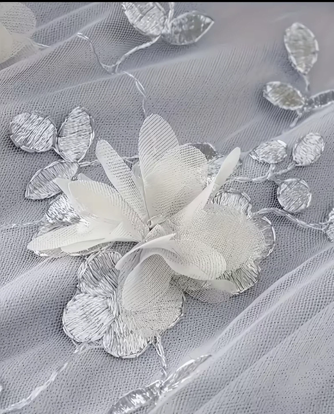 Grey Tulle Skirt with 3D Flowers - photo 4