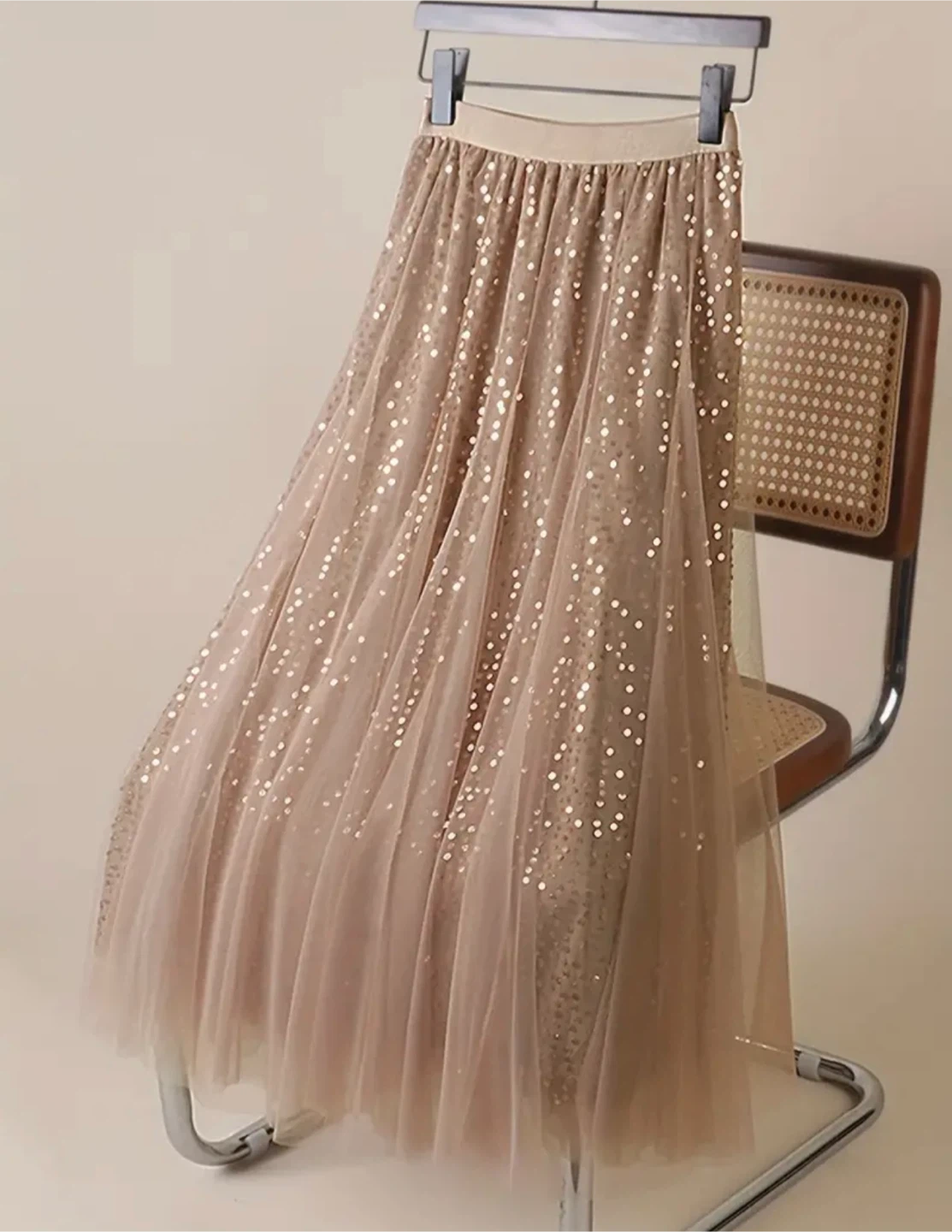 Sparkly Tulle Midi Skirt