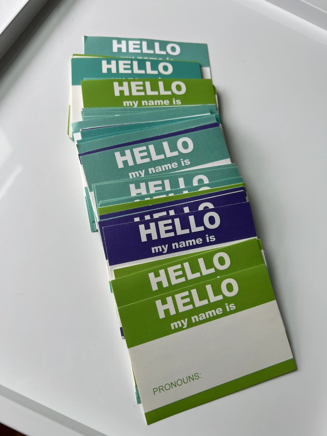 ‘Hello, My Name Is’ Stickers with Pronoun Line