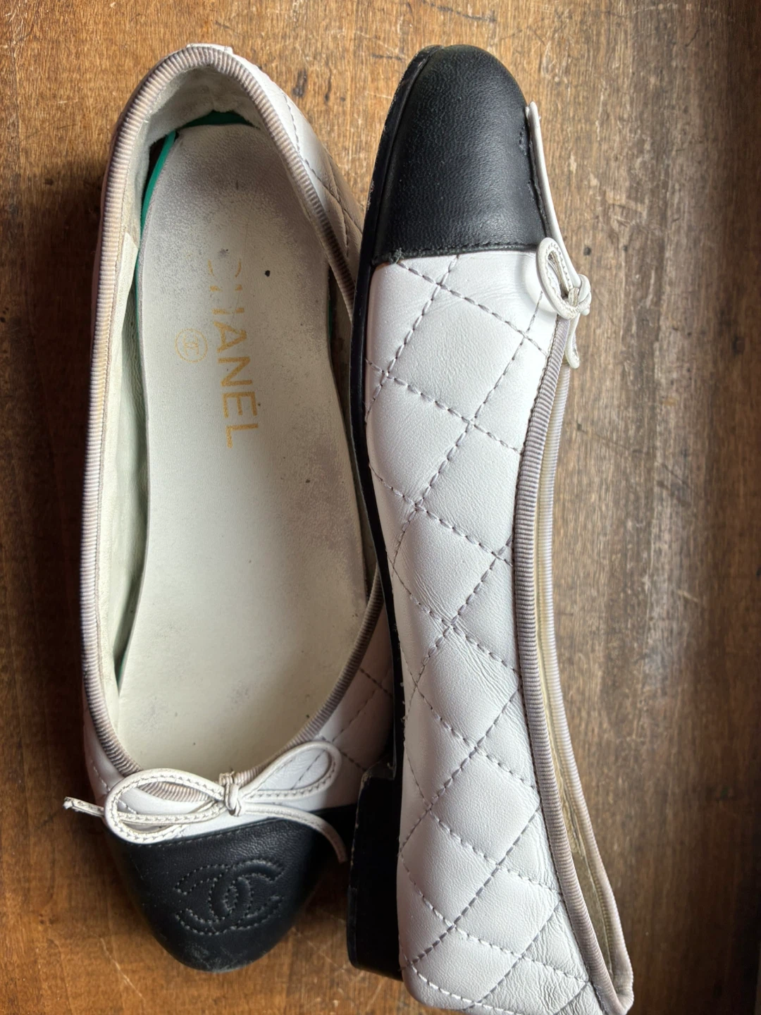 $150 Chanel ballet flats shoes size 38C lambskin women - photo 3